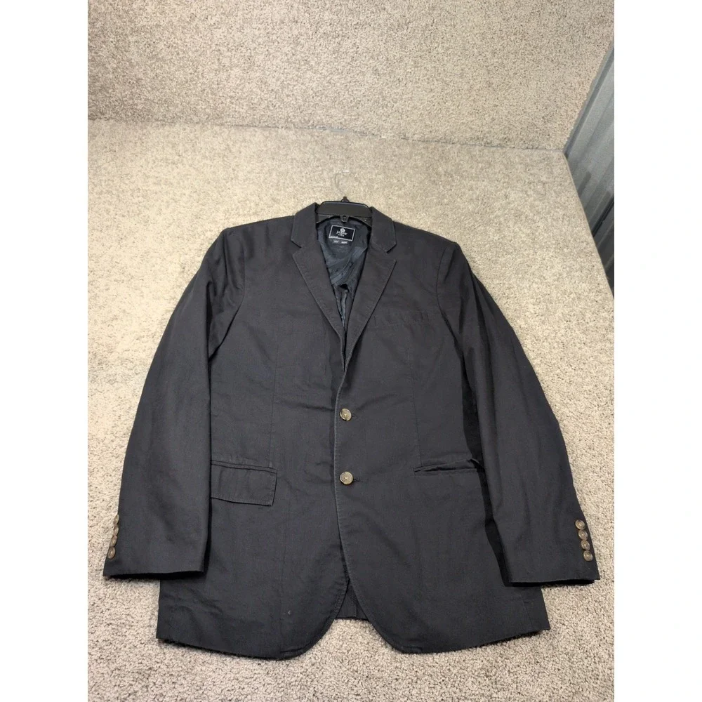 J.Crew Mens Navy‎ Blue Cotton Blazer Sport Coat 42R Two-Button Notch Lapel